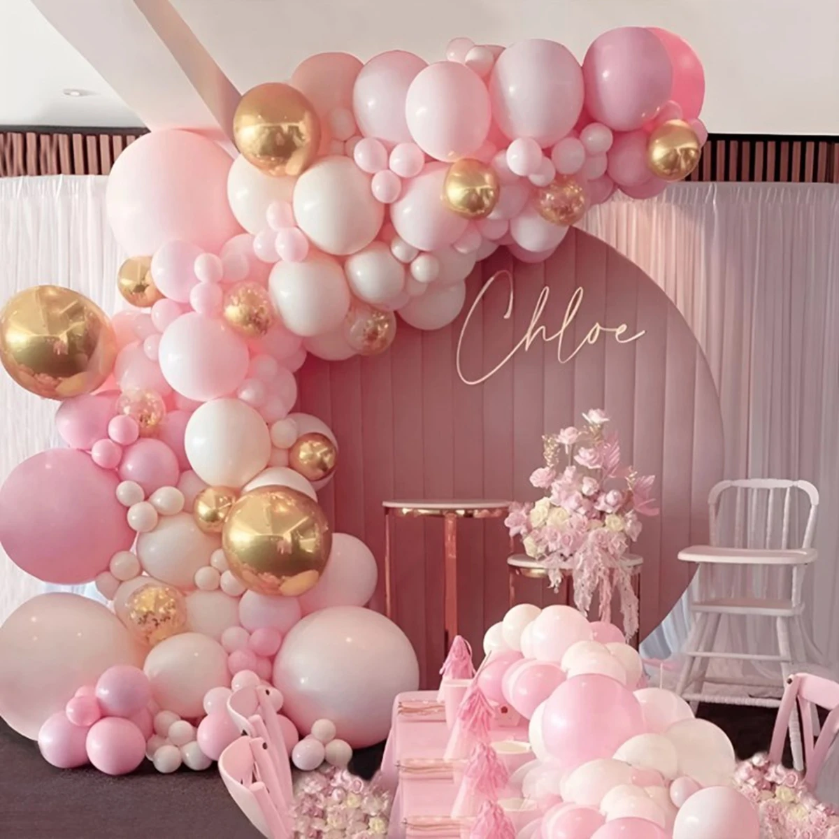 Pink Balloon Garland Arch Kit Wedding Birthday Party Decoration Kids Rose Gold Confetti Latex Ballon Gender Reveal Baby Shower