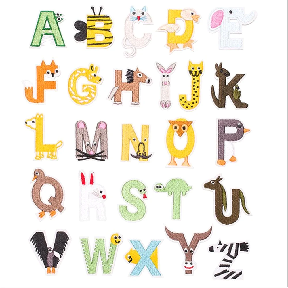 

Симпатичный цветной алфавит в мультяшном стиле, патч с надписью, Байкерская аппликация, патчи для одежды, детская вышивка