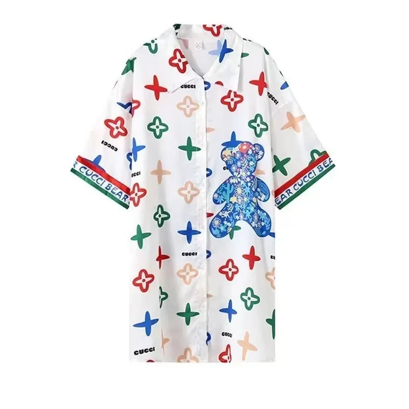 2024 New V-neck Homewear Sexy Extra-large Short Nightdress Women Summer Loungewear French Thin Shirt Half Sleeve Pajamas Womens
