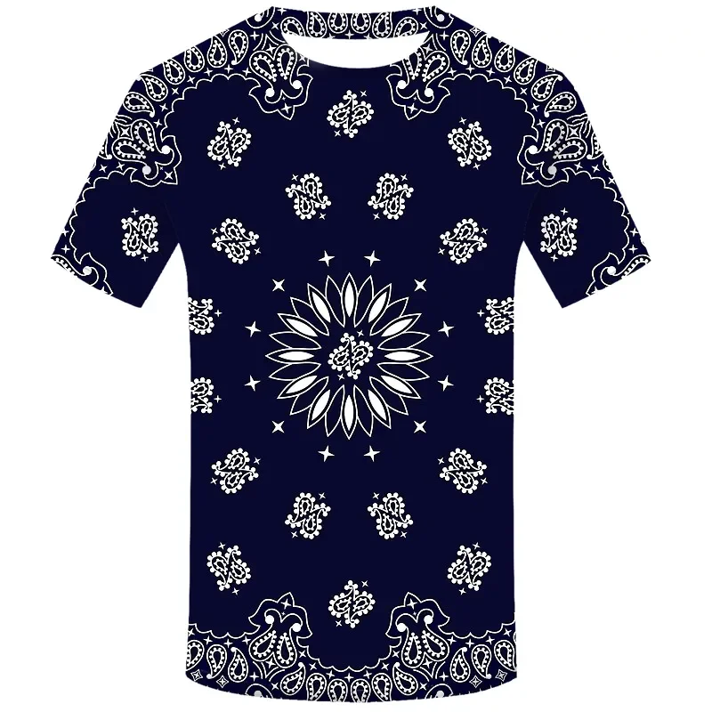 Red Bandana Fashion 3d Print T Shirt Men Hip Hop Streetwear Tshirt