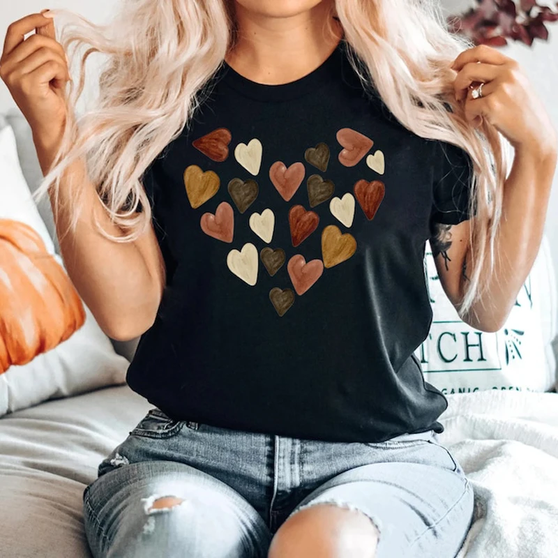 

Новейшая футболка с принтом граффити Love, Повседневная эстетичная женская футболка меланина, топ с коротким рукавом на заказ