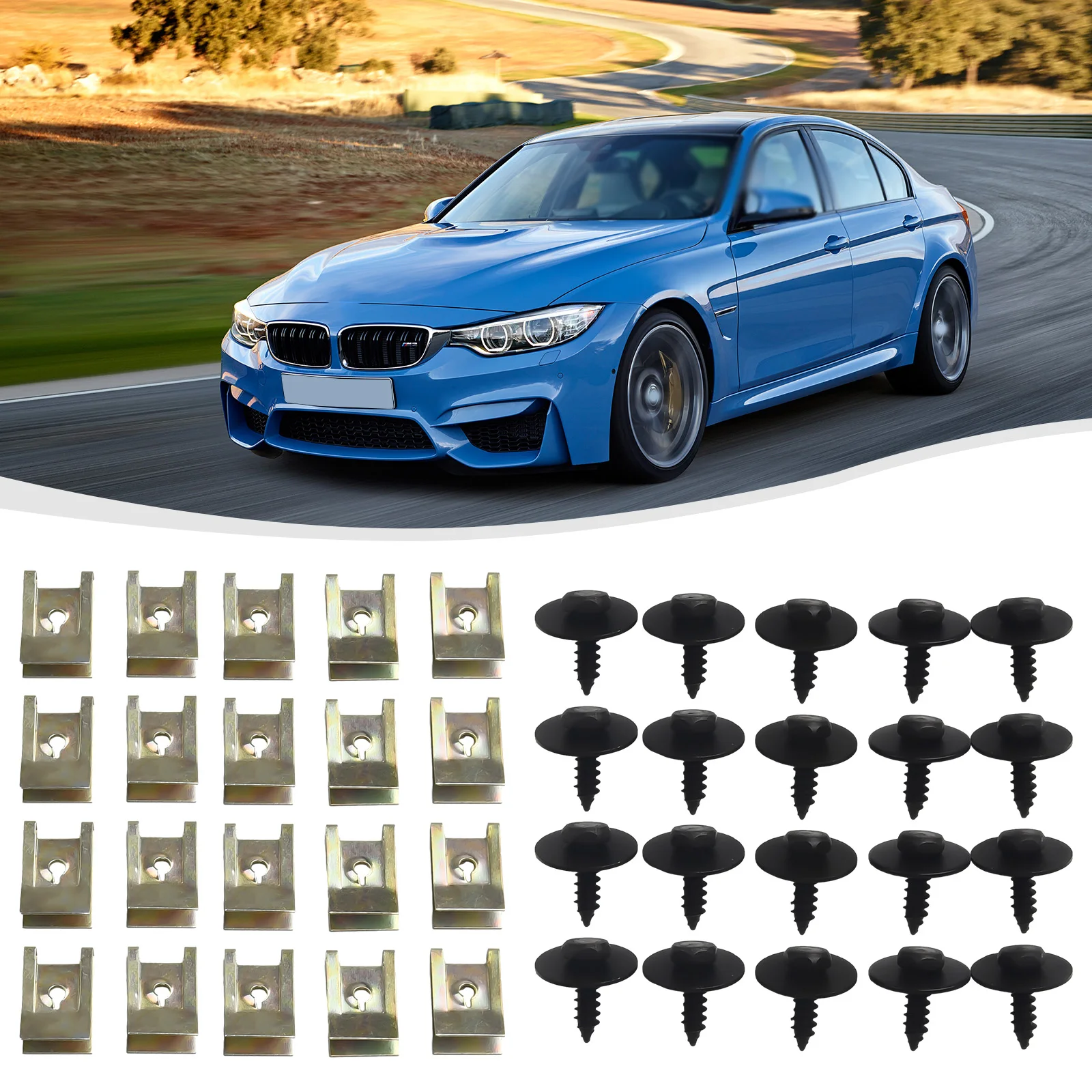 

40pcs For BMW Hex Head Tapping Socket Bolt Screw Clips Undertray Splash Guard Speed Fastener Undertray Sheet Metal