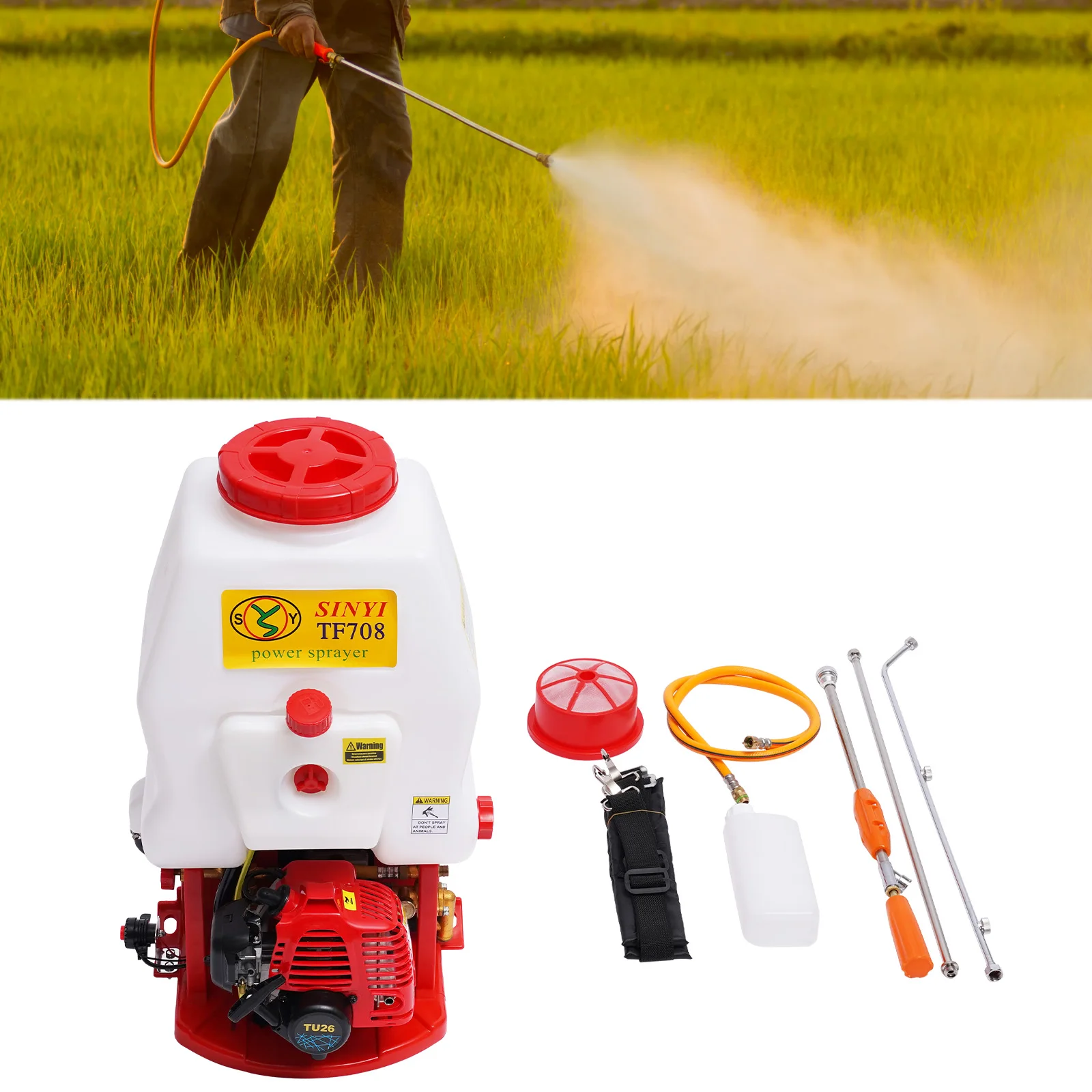 Rucksack-Sprühgerät 25,4cc Duster-Sprüher 20L Tank für Feld- und Obstbau 8m Sprühreichweite Schädlingsbekämpfung – Detail 17