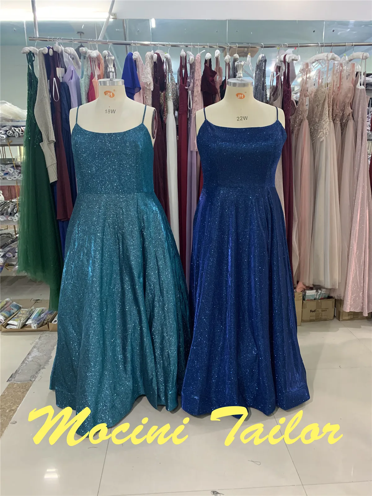 

2024 HOT Glitter Teal fabric Split Evening Dress Beadings Square Collar Slit Bandage luckgirls Customizable Dress mocini tailor