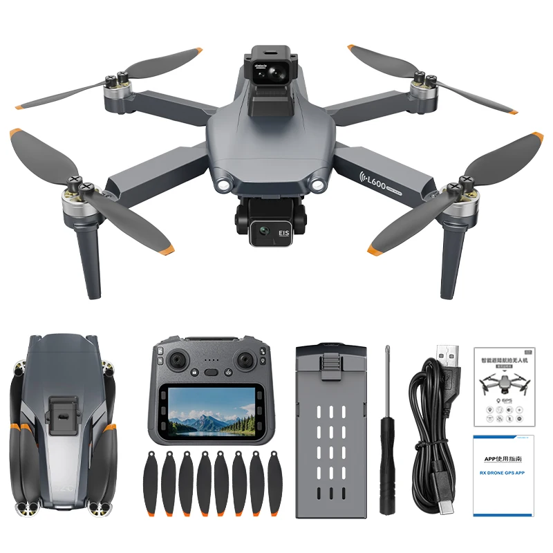 Originale L600 PRO MAX GPS Drone Professionale 3 Assi PTZ HD Doppia Fotocamera Evitamento Ostacoli Motore Brushless 5G WIFI RC Quadcopter - immagine 6