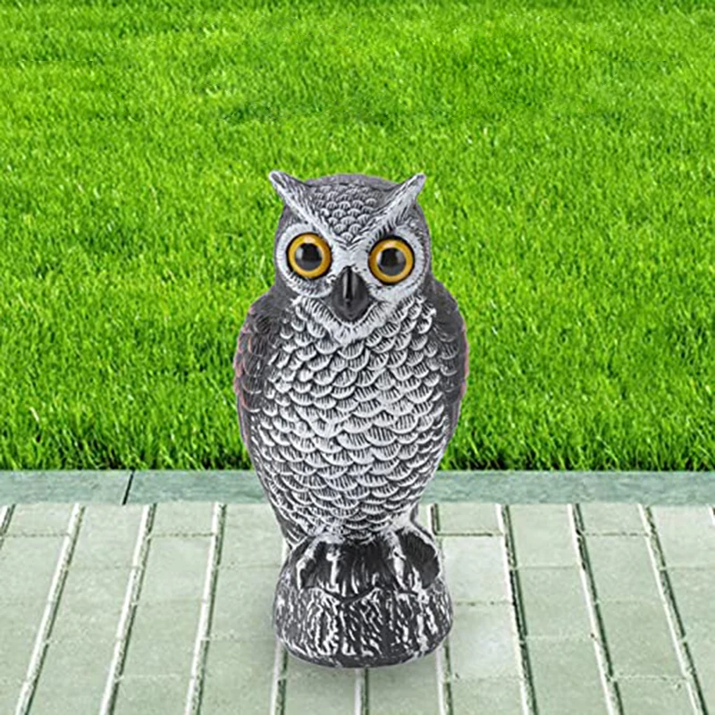 

Garden Orchard Bird Scarer Replica Owl Ornament Fake Bird Wobbly Owl Decoration