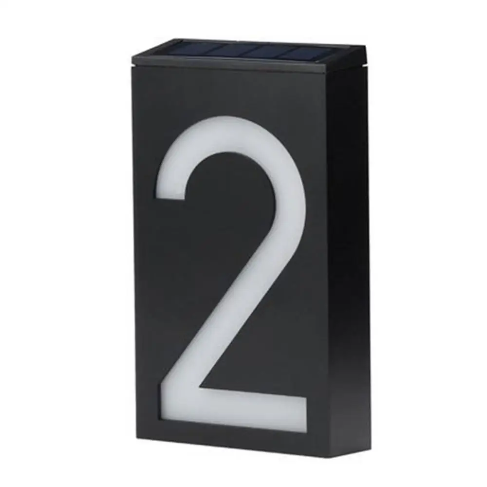 Solar Powered 0-9 LED Light House Address Number Street Road Doorplate Wall Lamp waterproof housing House Number Light house number signs house numbers number plate