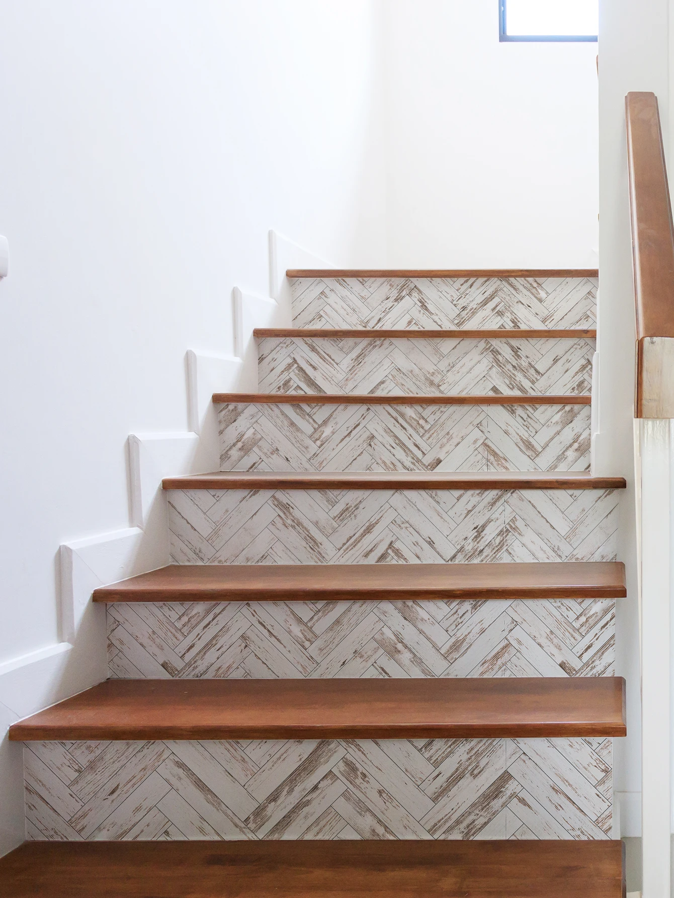 Floor Stickers Sticker Decoration 3D Sticker Paper 1 set 6PCS Classic Wood Grain Pattern Staircase Stickers Moisture-Proof Waterproof Self-Adhesive Thickening