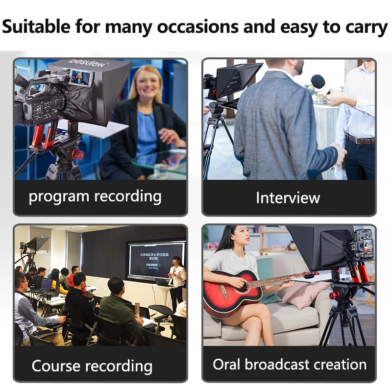 Bestview TP150 Universal Portable Teleprompter for Phone DSLR Recording Live Broadcast Mobile Video Shooting New