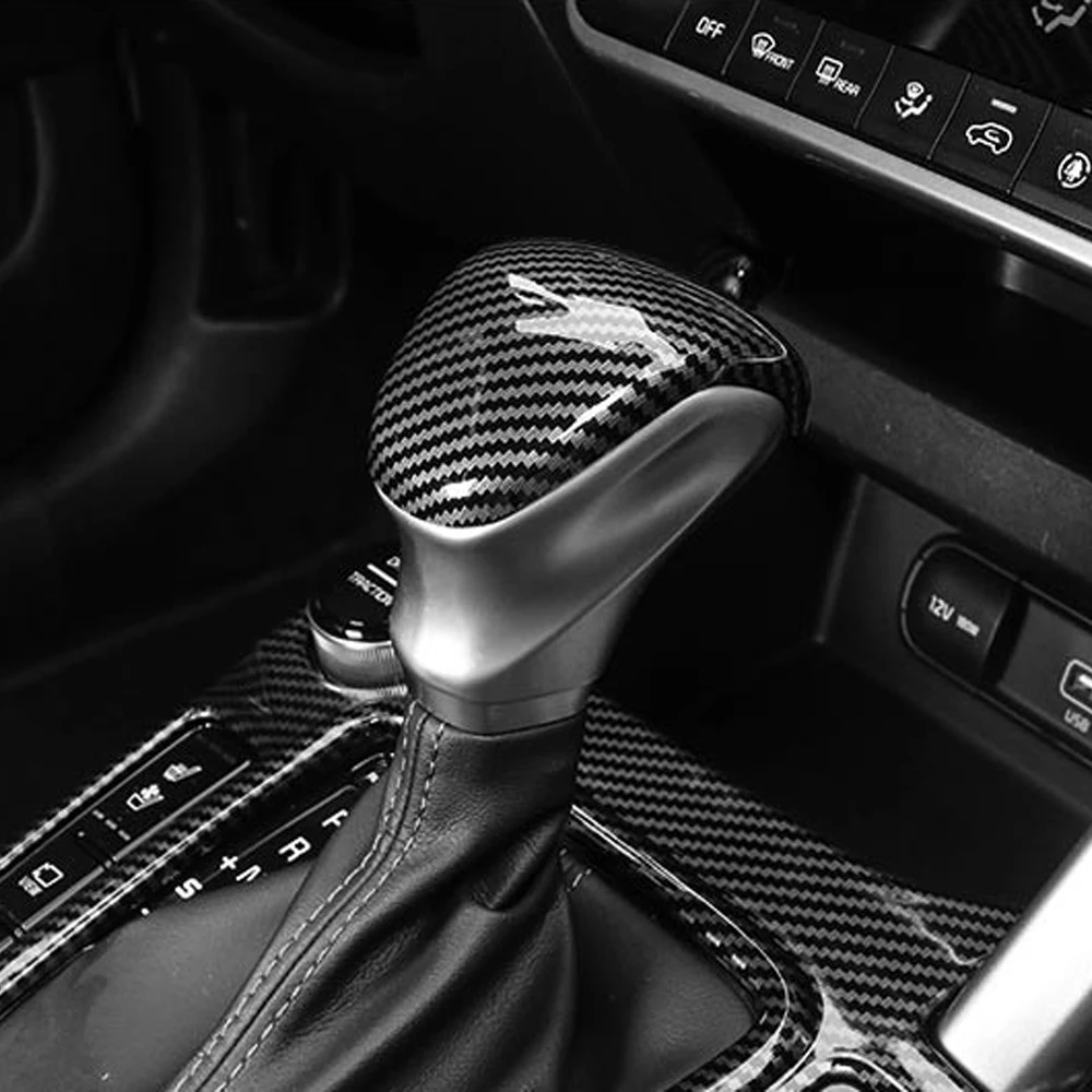 

For Kia Seltos 2019 2020 2021 2022 Gear Shift Knob Cover Gears Shifter Head Trim ABS Sticker Interior Car Accessories
