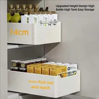 2025 Kitchen Storage Rack with Slide Rails Pull-out Kitchen Drawer Type Storage Tray Spice Box Storage Rack Cabinets Organizer 1