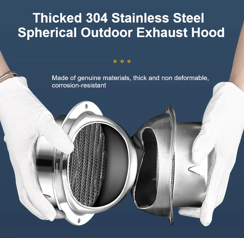 304SS Rainproof Vent Cap 45 &deg; Oblique Louver Aluminum Foil Tube Ventilation Cover Kitchen Bathroom Exterior Wall Exhaust Outlet air vent cover,ducting ventilation cover