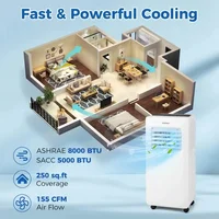 Climatiseur Portable 8000 BTU 2026 avec Fonctionnalité 3-en-1 : Ventilateur, Refroidisseur d'Air et Déshumidificateur pour un Contrôle Climatique Efficace 5