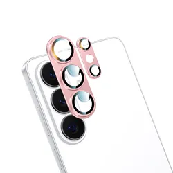 Shockproof Tempered Glass Camera Protector - Clear Lens Film Cover - Galaxy S26+ (Pink)