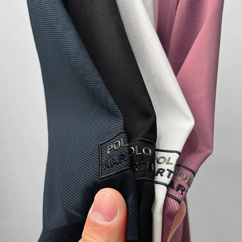 High-End Solid Color Short Sleeve Polo Shirt - Summer Business Fashion with Lapel Collar and No Trace Printing