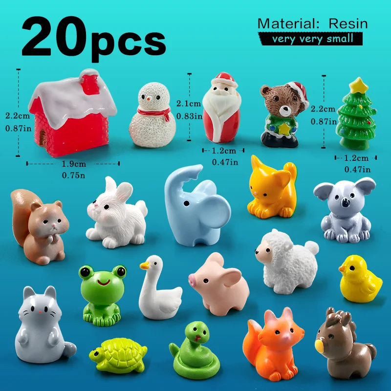 thumbnail image 1 of Figuras de acción de animales de Navidad, 10 unidades, dinosaurios, capibara, conejo, ardilla, zorro, oveja, gato, rana, tortuga, serpiente, 1 of 5