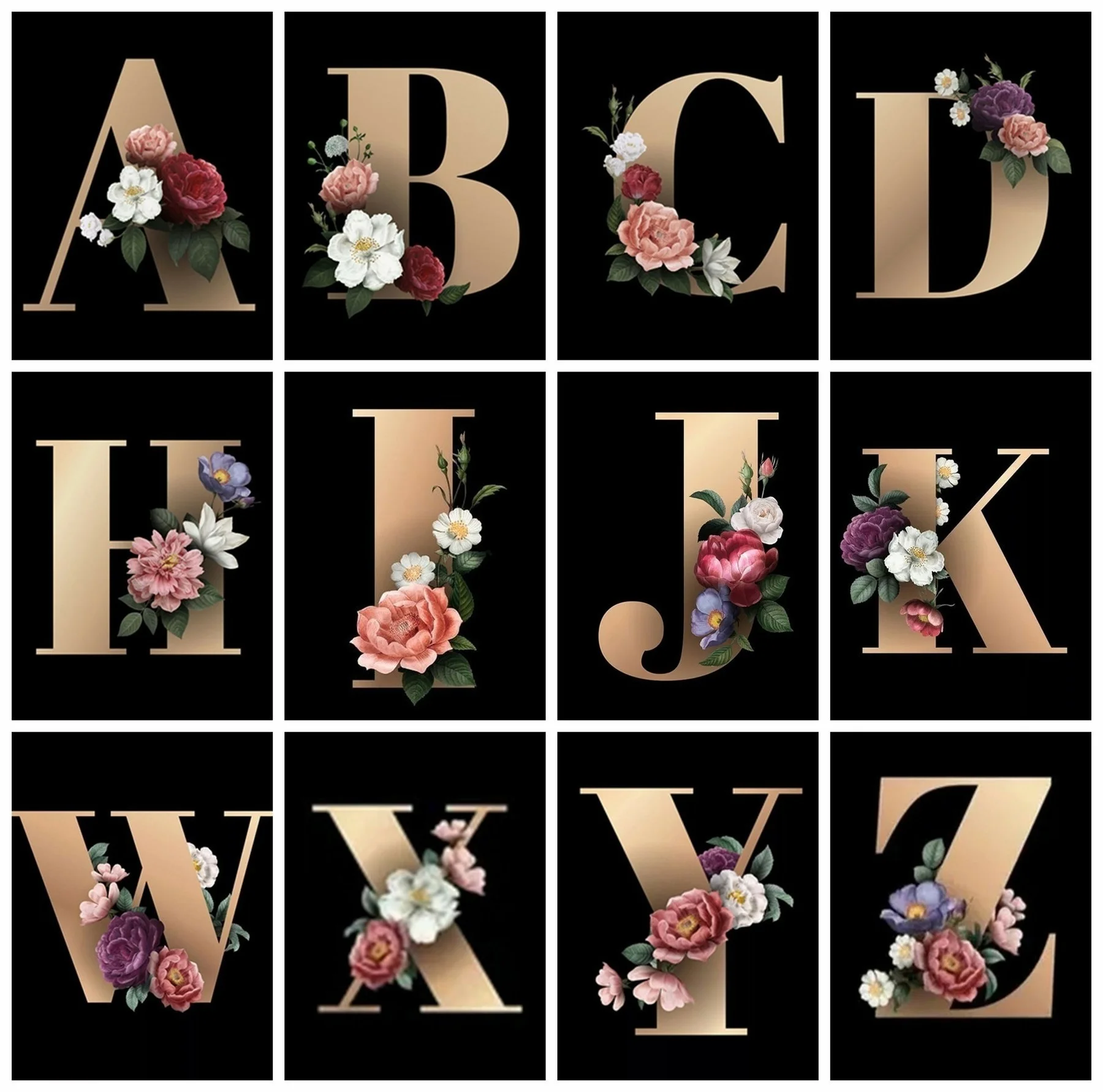 HUACAN Diamond Painting Kit Cartoon Letter 5D DIY Diamond Embroidery Cross Stitch Text Rhinestones Mosaic Wall Art