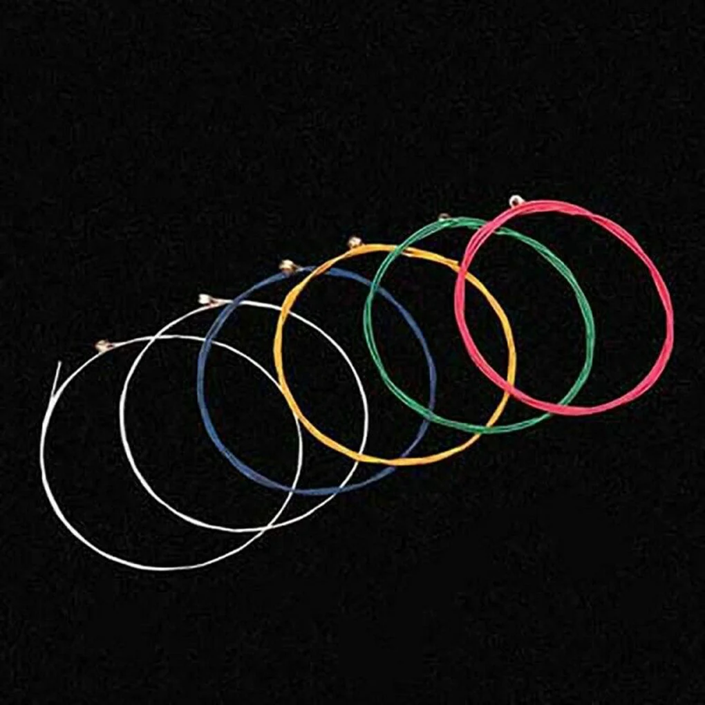 Acoustic Guitar Strings 6PCS Universal E-A String Wear-resistant Instrument Accessory Sufficient Gears Colorful String