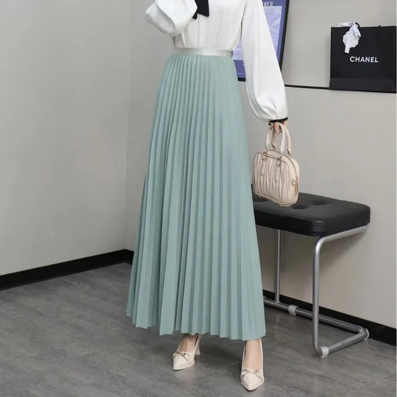 

Модная юбка с высокой талией, женская уличная одежда, однотонная винтажная элегантная Офисная Женская юбка-трапеция в стиле Харадзюку, одежда