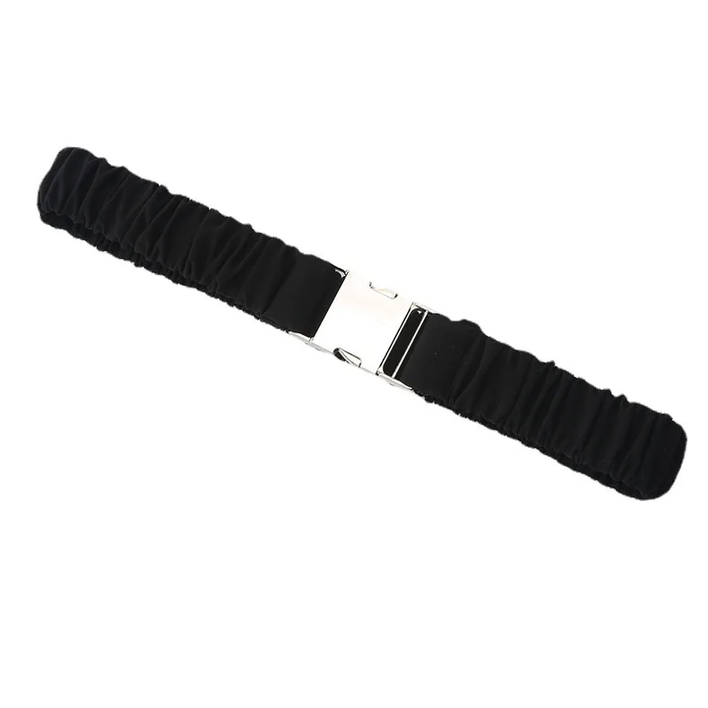 Female Elasticity Wide Waistband Fabric Belt for Women Metal Buckle Belt Shirt Suit Dress Clothing Accessories