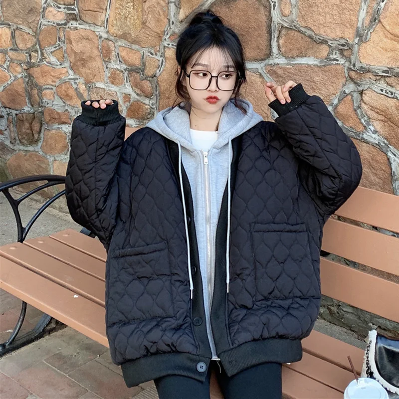 Plus Size Female Winter Coats Fleece Hooded Patchwork Maternity Down Jackets Loose Casual Pregnant Woman Hoodies Outwear Warm