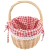 Zerodeko Little Red Riding Hood Basket Hand Woven Picnic Bag Gift Basket Wicker Storage Basket Linen Inner Basket Storage 1