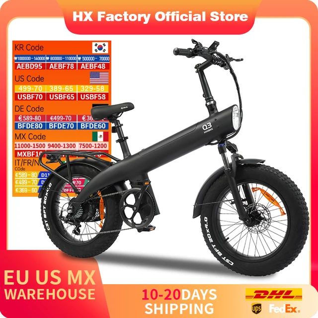 HX Q3 e vélo 2000W vélo électrique 48V 20AH adulte E vélo 20 pouces pneu tout-terrain fatbike ville vélo électrique montagne e vélos 1