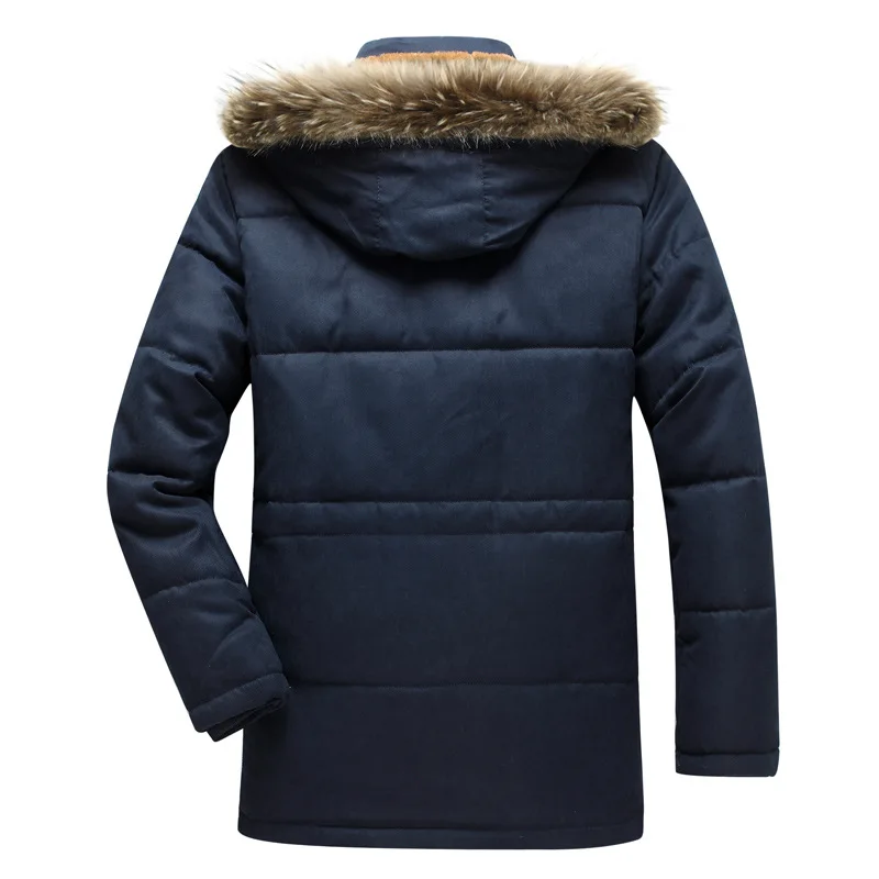 Winter Waterproof Fleece Hooded Parkas Men Solid Thick Warm Multi Pocket Safari Style Jackets Male Parka Outwear Coat Plus Size