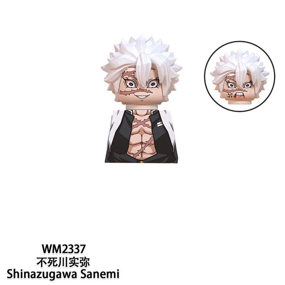 Demon Slayer Anime Series Building Blocks Doll Shinazugawa Genya Kanroji Mitsuri Action Figures Desktop Ornament Boys Girls Gift
