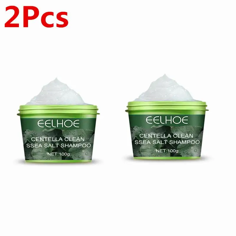 

2Pcs Centella Asiatica Sea Salt Scalp Scrub Hair Shampoo Anti-dandruff Anti-itch Oil Control Scalp Care Refreshing Fluffy Shampo