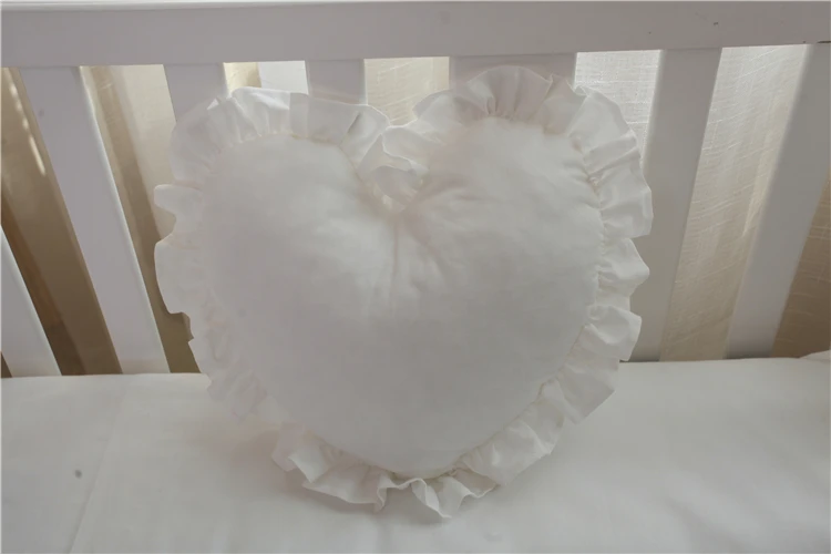 Cotton Ruffled Love Heart Shape Sofa Cushion Office Backrest Nap Bolster Pillows Travel Wedding Baby Gifts Toys Home Decor 3