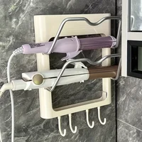 Space-Saving Wall Mount Hair Straightener Holder - No-Drill, Durable Plastic Organizer for Curling & Flat Irons in Bathroom 1