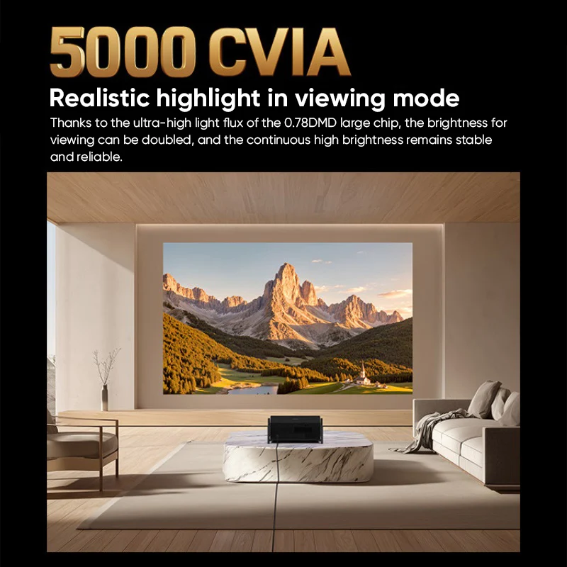 XGIMI T10 4K 프로젝터 5000 CVIA 루멘 0.78인치 DMD MT9681 칩 4+128GB 자동 초점 홈시어터 UHD 돌비 비전 프로젝터