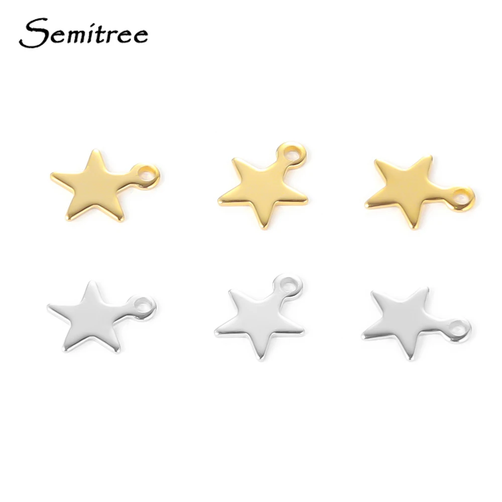 Stainless Steel Small Star Pendant Flat Charms 20pcs for DIY Jewelry Making Necklace Decoration Bracelet End Tail Charm stainless steel charms,star charms,jewelry charms,fashion jewelry accessories