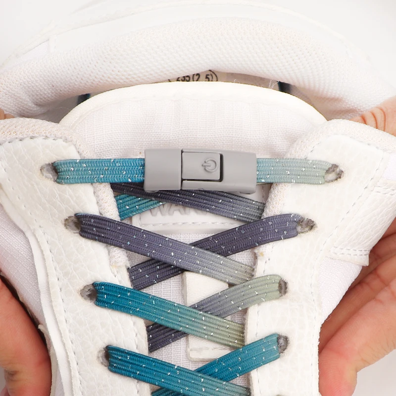 

New Elastic Laces Sneakers Colorful Press Lock Shoe laces without ties Kids Adult Glitter No Tie Shoelaces for Shoes Accessories