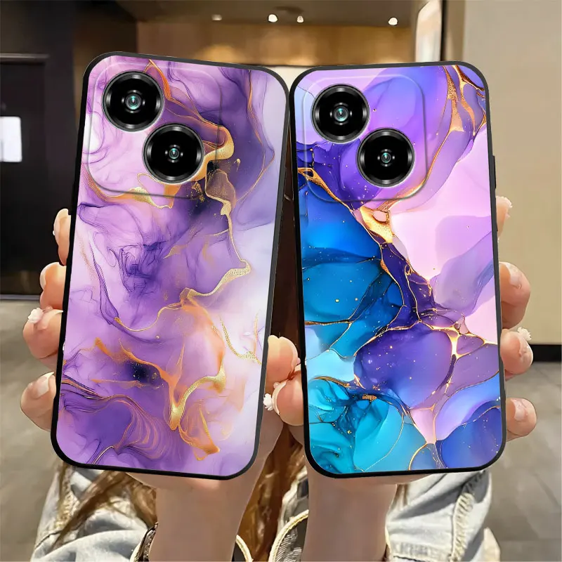 Fashion Soft Silicone Shockproof Butterfly Marble Black TPU Phone Case