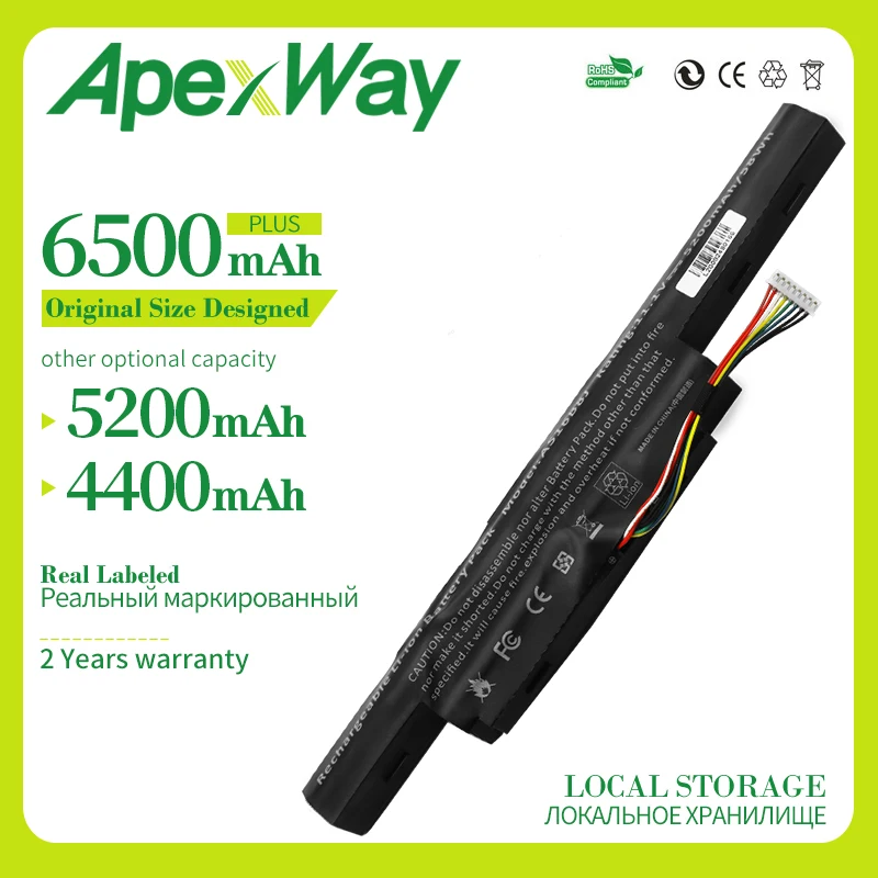 

ApexWay 11,1 В E5-575G-53VG Аккумулятор для ноутбука Acer Aspire AS16B5J AS16B8J F5-573G-556W F5-573G-57DS F5-573G-75T4 3ICR19/66-2