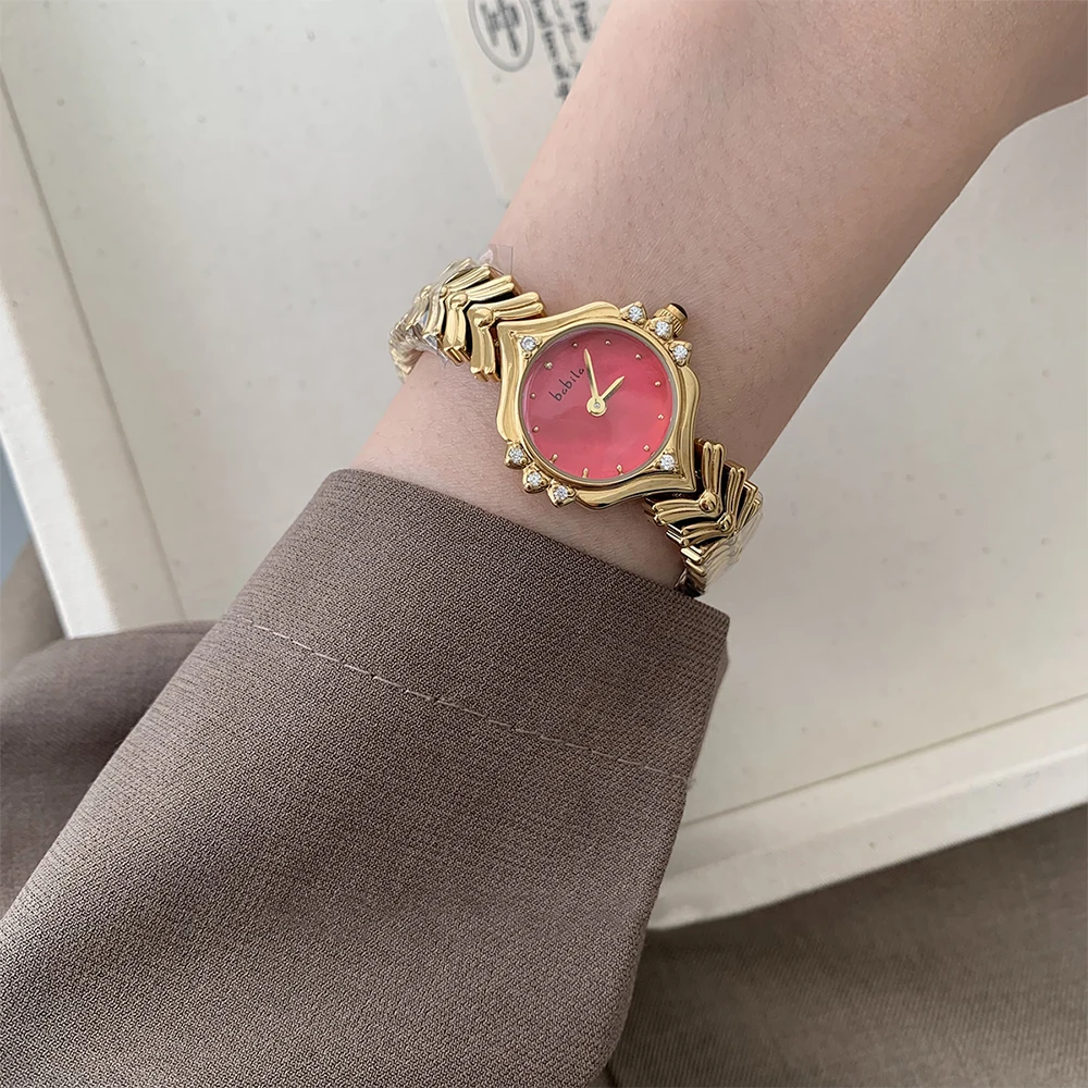 Fashion Temperament Minimalism luxury with Rhinestone quartz Watch For women's girl Student gift  Women's accessories
