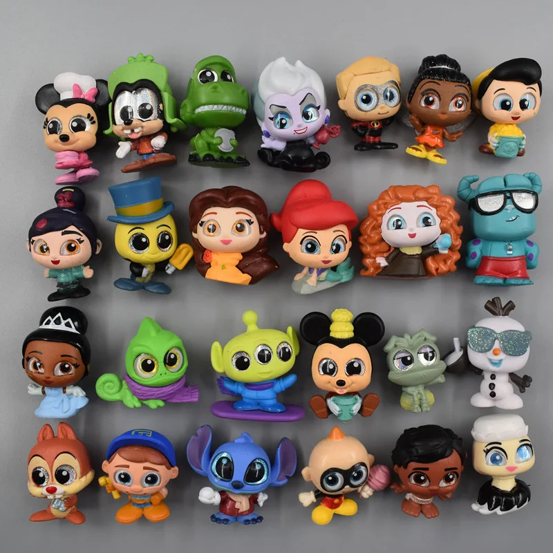 Kawaii Disney Tsum La Sirenetta Ariel Rapunzel Brave Fascia Ursula Action Figure Doll Toys Stitch Pinocchio Gift For Kids