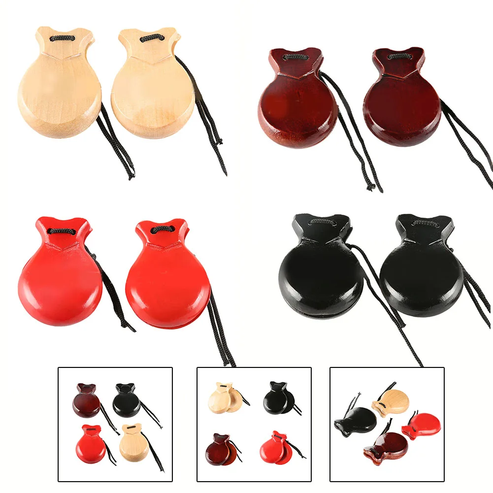 

2pcs Spanish Castanets Wood Castanet Percussion Equipment Finger Castanets Kit Bulk Spanish Adults Music Instrument Accessories