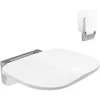 Folding Shower Chair Wall Mounted Fold Down Shower Seat 400 LB Capacity Foldable Shower Seats for Adults Elderly Disabled White 1