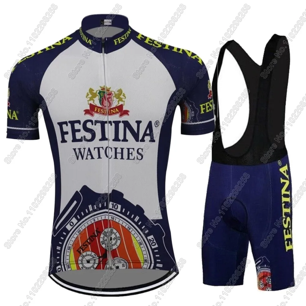 Retro Cycling Jersey Spanish Watches Set Vintage Men Clothing Summer Road Bike Shirt Suit Bicycle Bib Shorts MTB