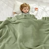 Skin-friendly Solid Color Flouncing Muslin Baby Swaddle Blankets Soft Newborn Security Blankets Knitted Infant Receiving Blanket 3