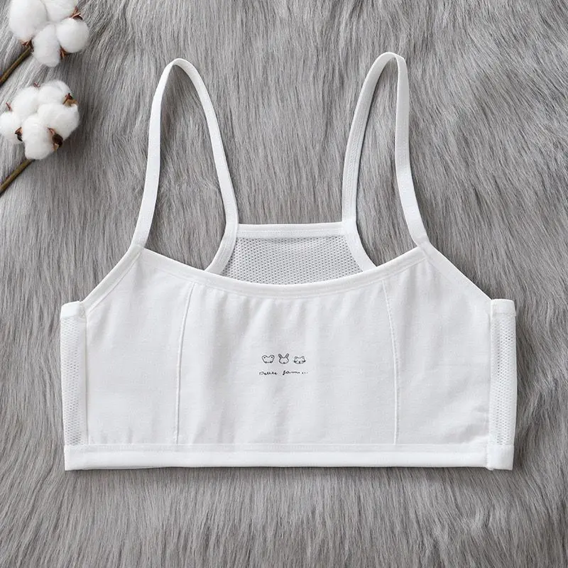 5pc/Lot Girls Training Bra Cotton Vest Tops Kids Underwear Suit 8-14 Years