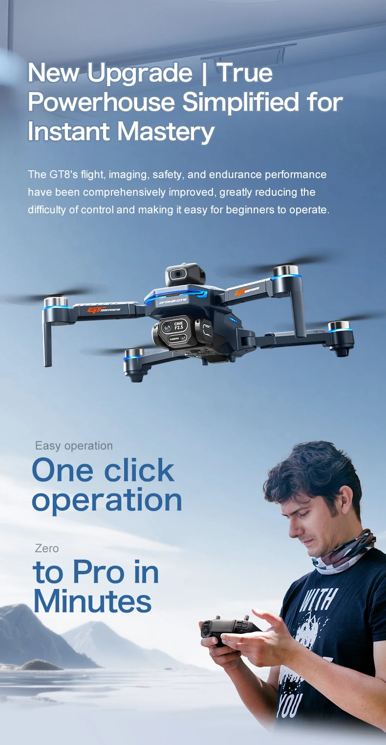 GT8 drone kompakt katlanabilir boyut