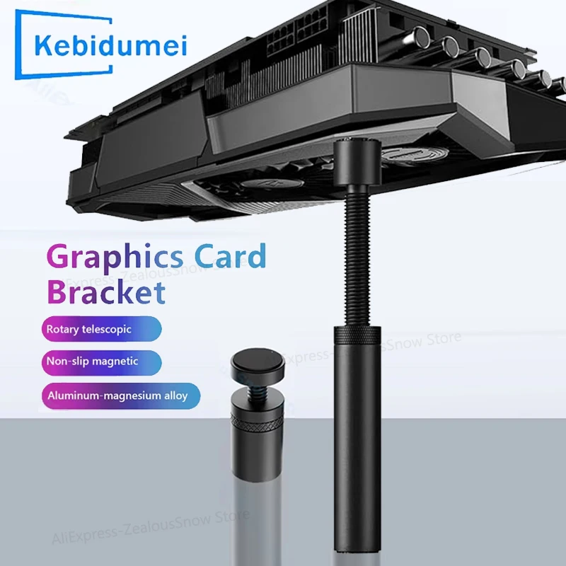 Graphics Card GPU Holder Support Adjustable Telescopic Rotary Screw Aluminum Alloy Video Card Bracket Desktop PC Case Accessory