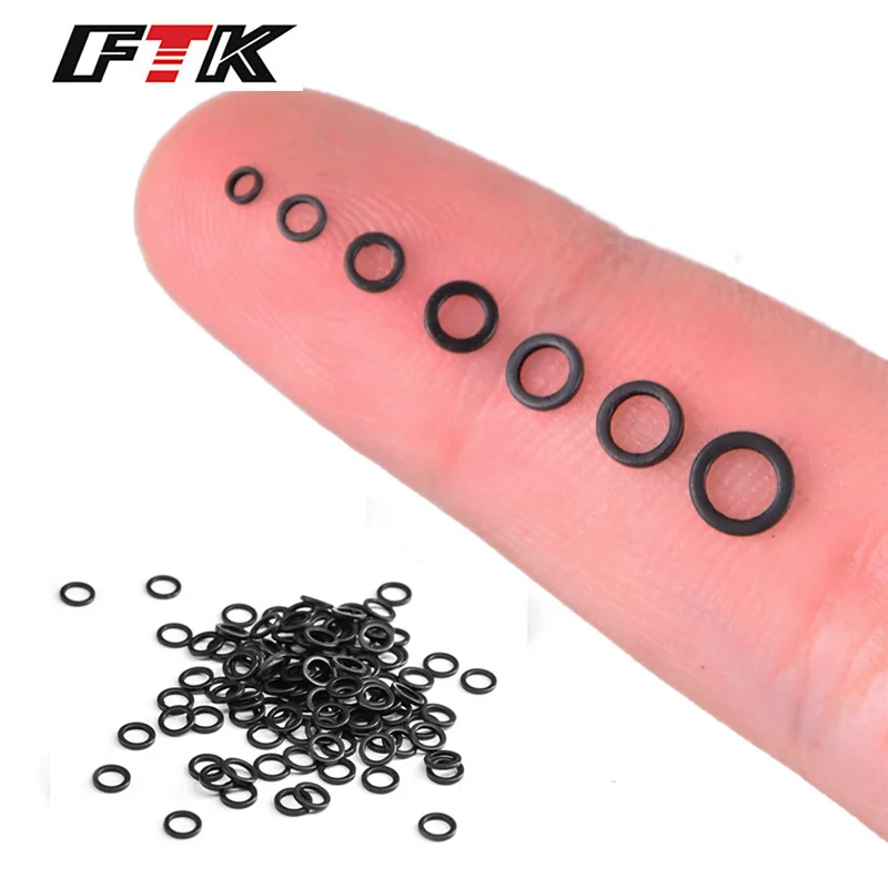 

FTK 100Pcs Carp Fishing Round Connector Rig Ring Stainless Steel Quick Change Matt Black O rings Fishing Tackle Accessories