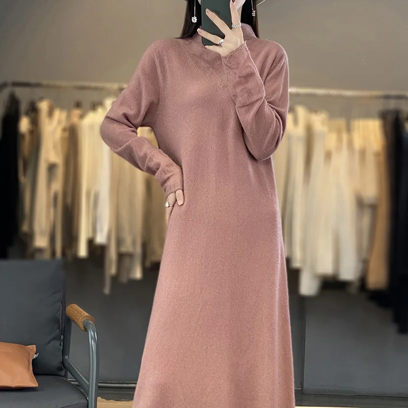 

Lace Skirt Sweaters Hot Sales With Free Shipping Cashmere Long Dress For Women Knit Jumpers 2023 Winter Lady Pullovers NJ01