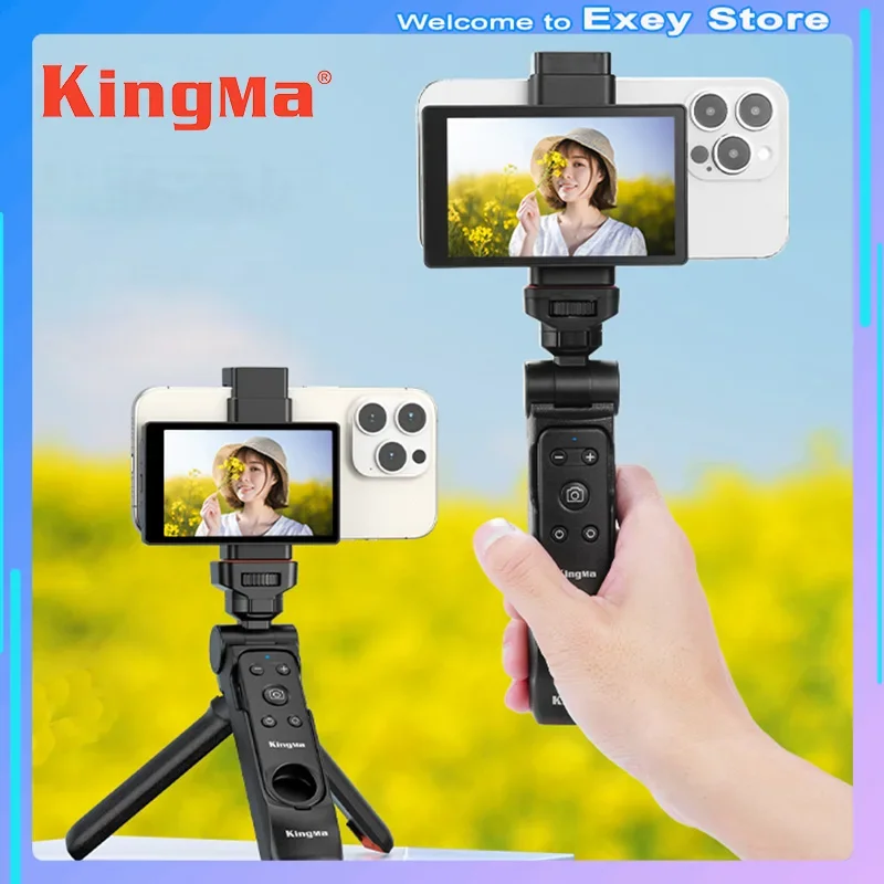 Kingma 스마트폰 브이로그 셀카 모니터 스크린, 마그네틱 휴대폰 후면 카메라 사용, 셀카 브이로그 라이브 스트림, 안드로이드 아이폰