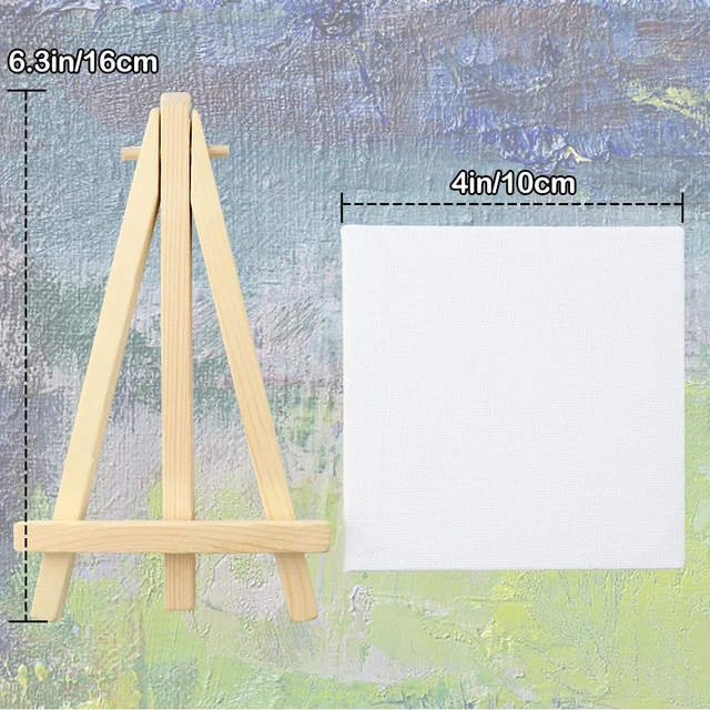 24 Pack Mini Wood Display Easel Wood Easels Set For Paintings Craft Small  Acrylics Oil Projects - AliExpress